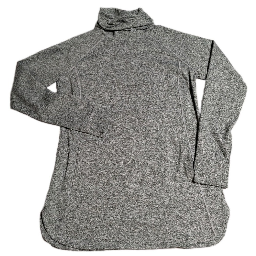 Duluth Trading Plushious Funnel Neck Tunic‎ Womens M Gray Heather Pullover